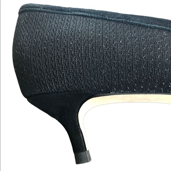 Sylvie Kitten Heel Pumps Metallic Cap Toe - Picture 7 of 8